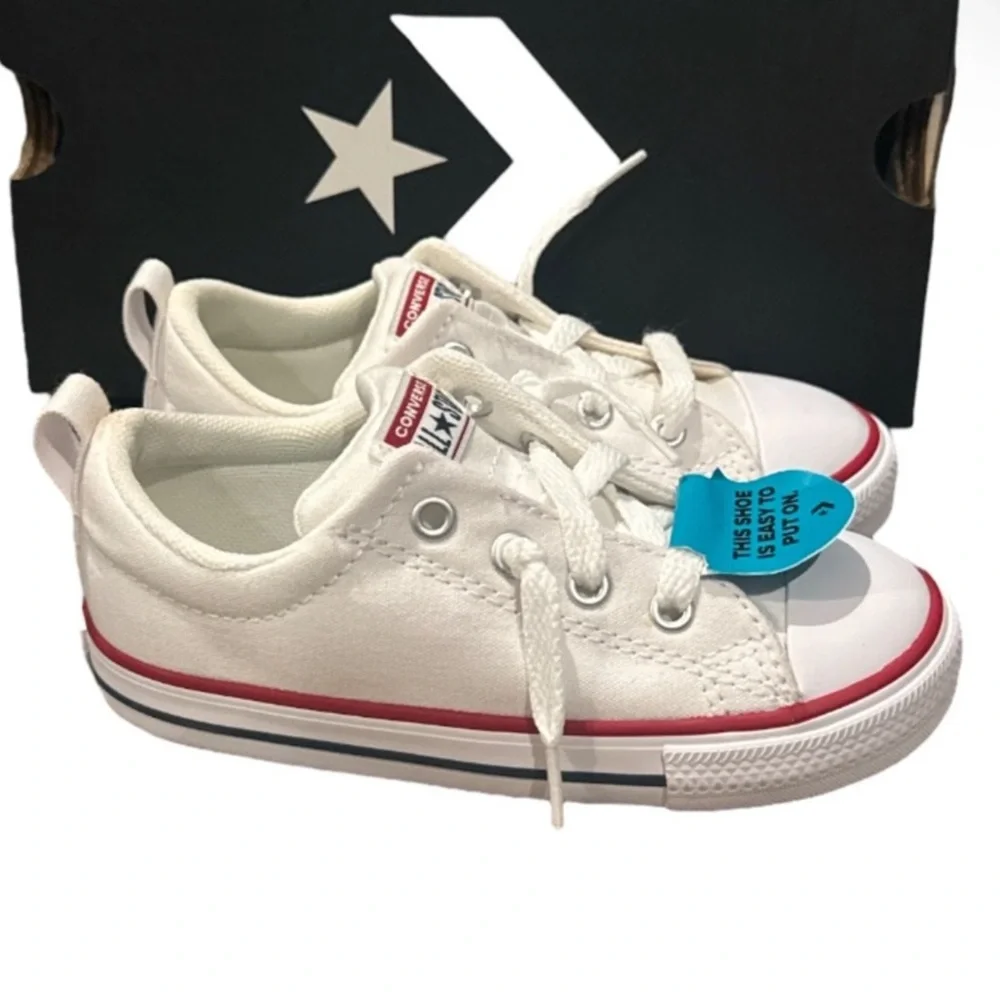 New authentic Converse signature designer canvas kids slip on sneakers 9 display